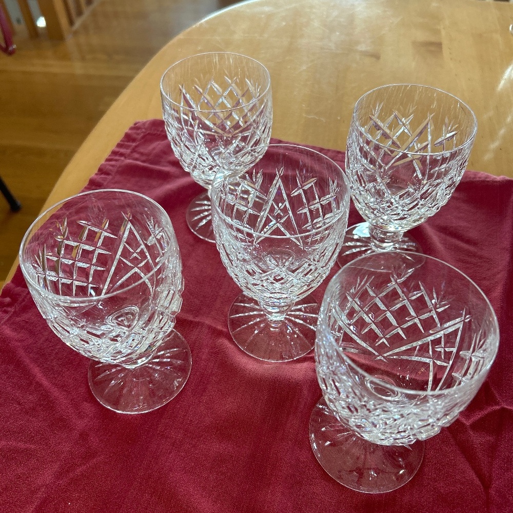 Waterford Crystal Donegal Water Goblets (4) one was sold